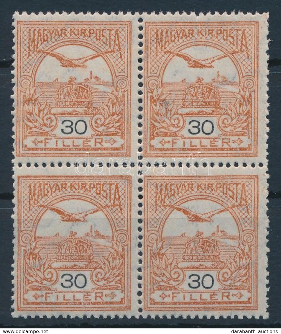 ** 1913 Turul 30f Négyestömb Fekvő Vízjellel (104.000) Mi 119Y Block Of 4 - Other & Unclassified