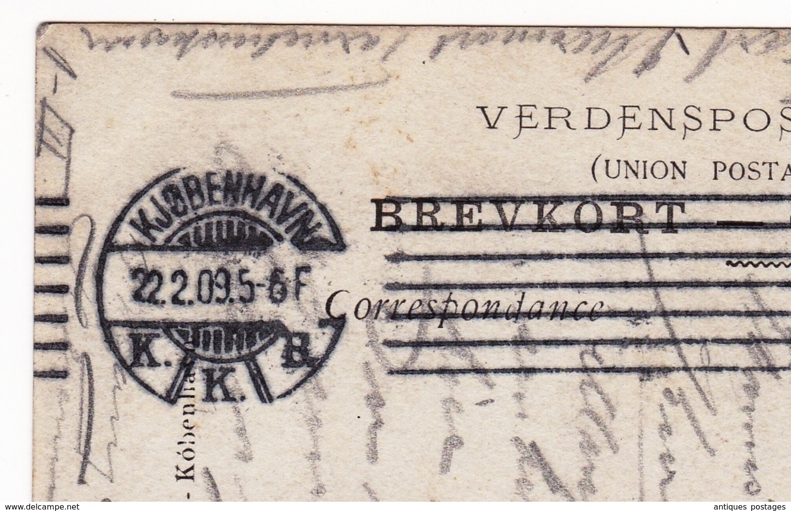 Copenhague 1909 København Frederiksholms Kanal Danemark Danmark - Storia Postale