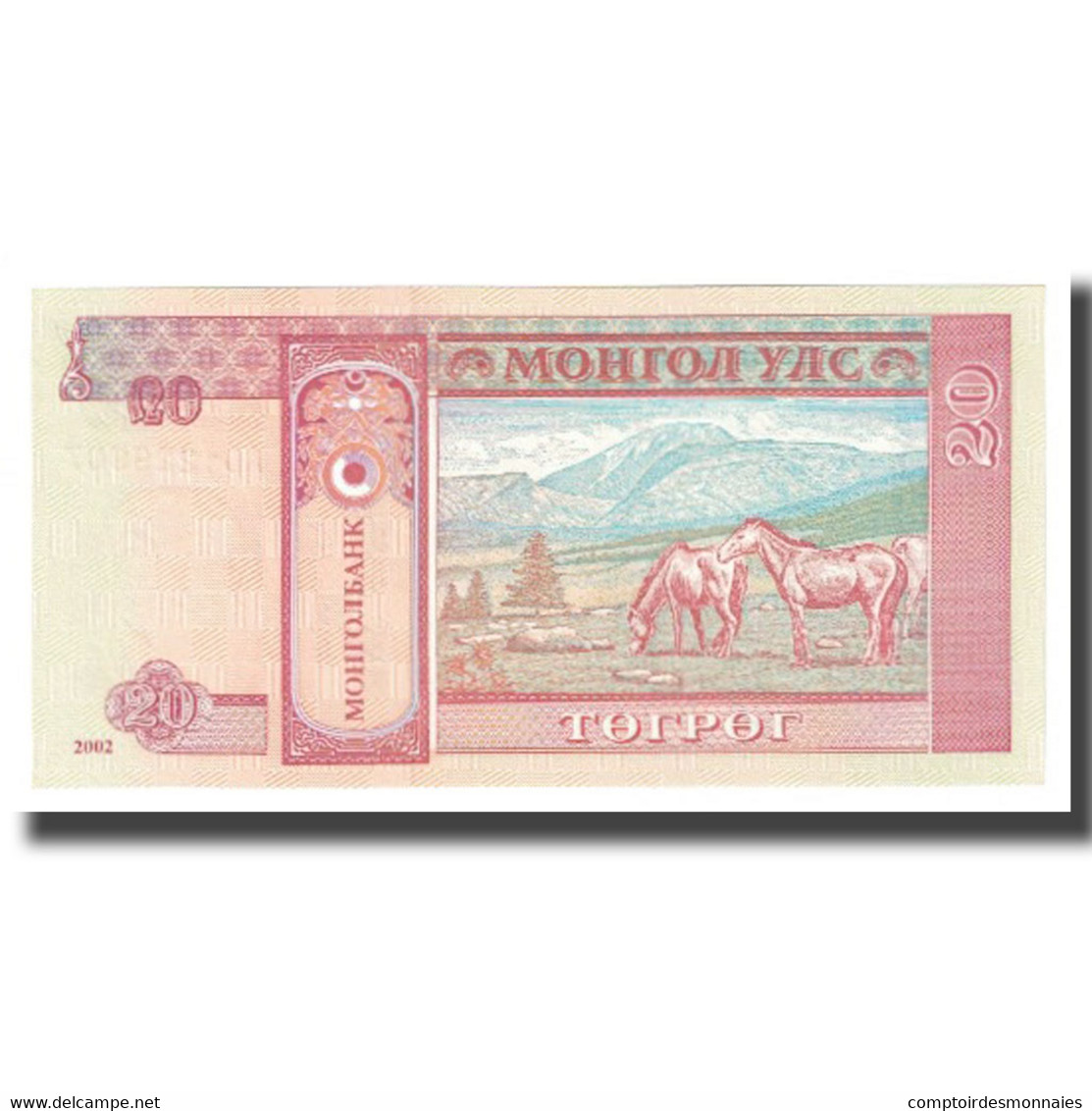 Billet, Mongolie, 20 Tugrik, 2002, KM:55, NEUF - Mongolia