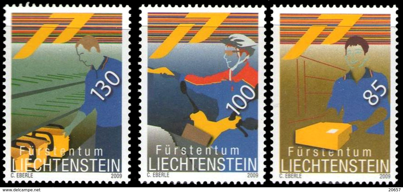 Liechtenstein 1447/49 Facteurs, Moto - Post