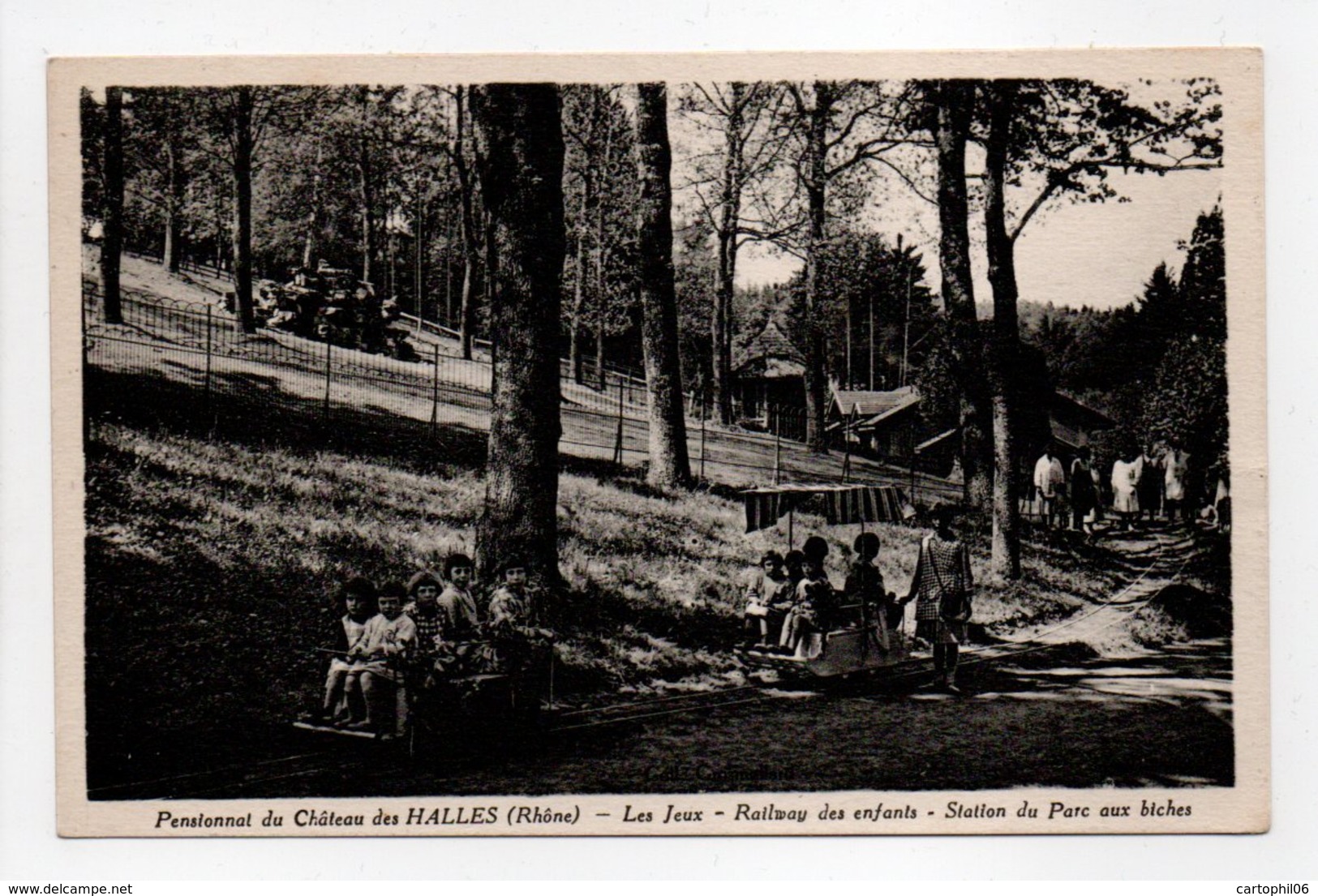 - CPA LES HALLES (69) - Pensionnat Du Château Des Halles 1934 - Les Jeux - Railway Des Enfants - - Andere & Zonder Classificatie