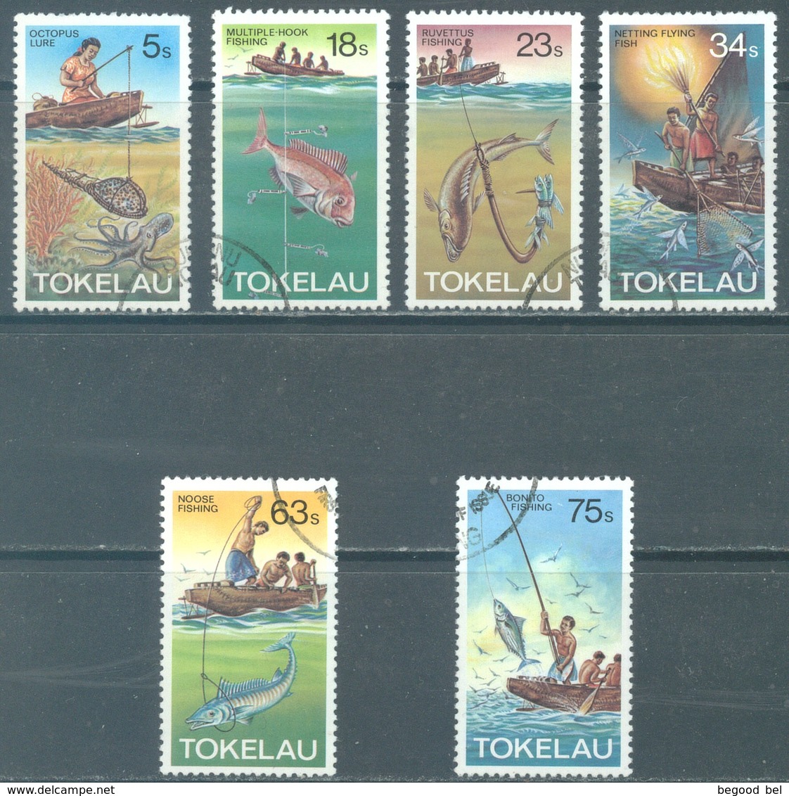 TOKELAU - USED/OBLIT. - 1982  - METHOD OF FISHING - Yv 85-90 -  Lot 21656 - Tokelau