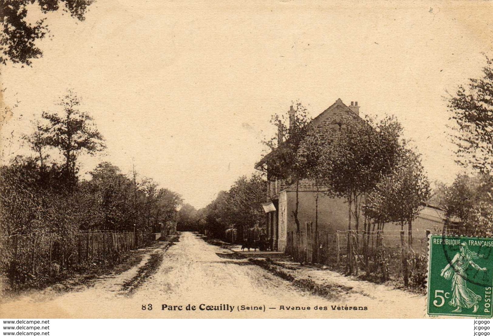 CHAMPIGNY   Parc De COEUILLY. Avenue Des Vétérans.   Carte écrite En 1910  2 Scans  TBE - Champigny Sur Marne