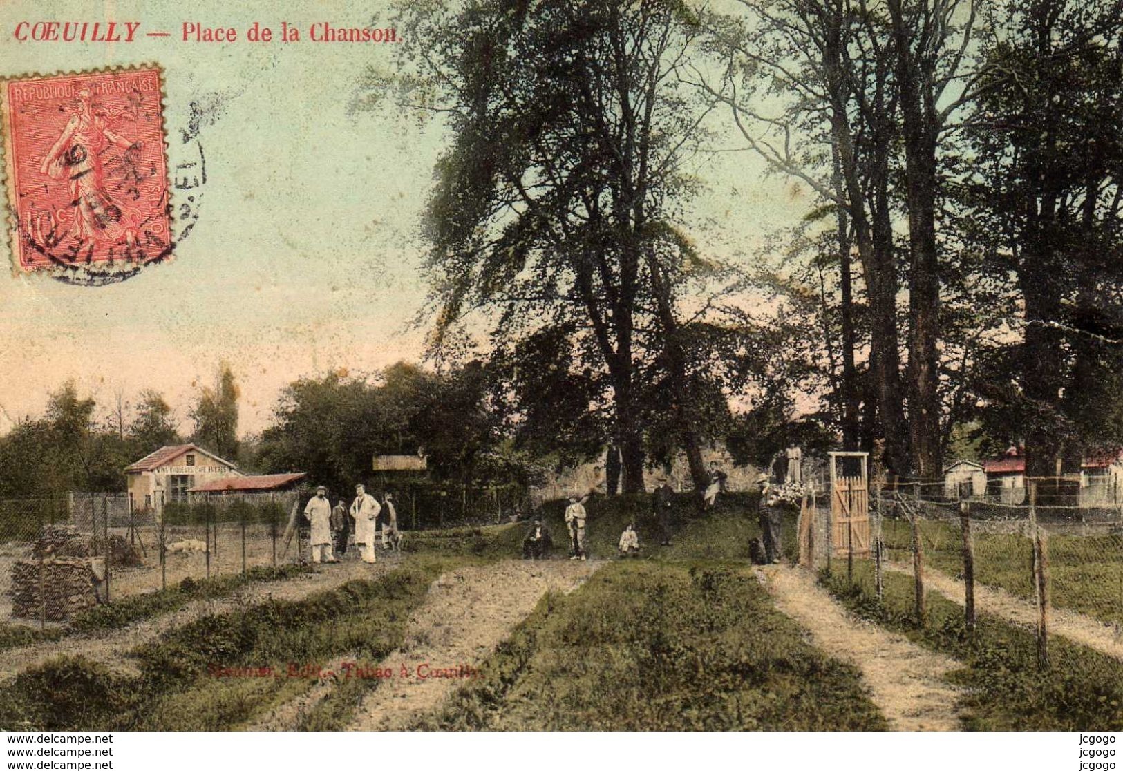 CHAMPIGNY   COEUILLY.   Place De La Chanson  Carte écrite En 1908  2scans - Champigny Sur Marne