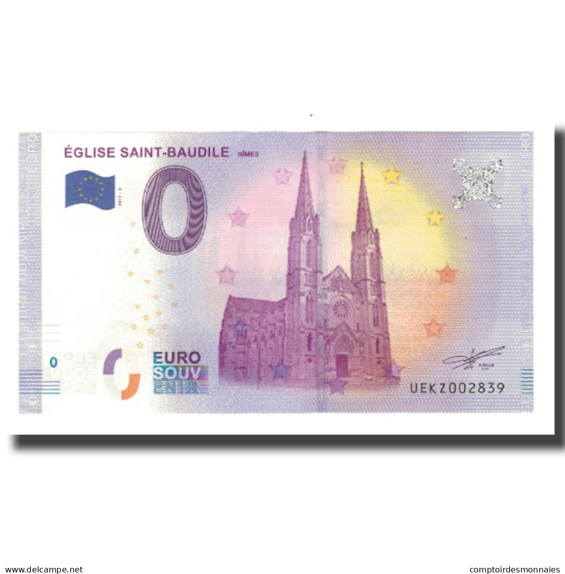 France, Billet Touristique - 0 Euro, 30/ Nîmes - L'Église De Saint-Baudile - Andere & Zonder Classificatie