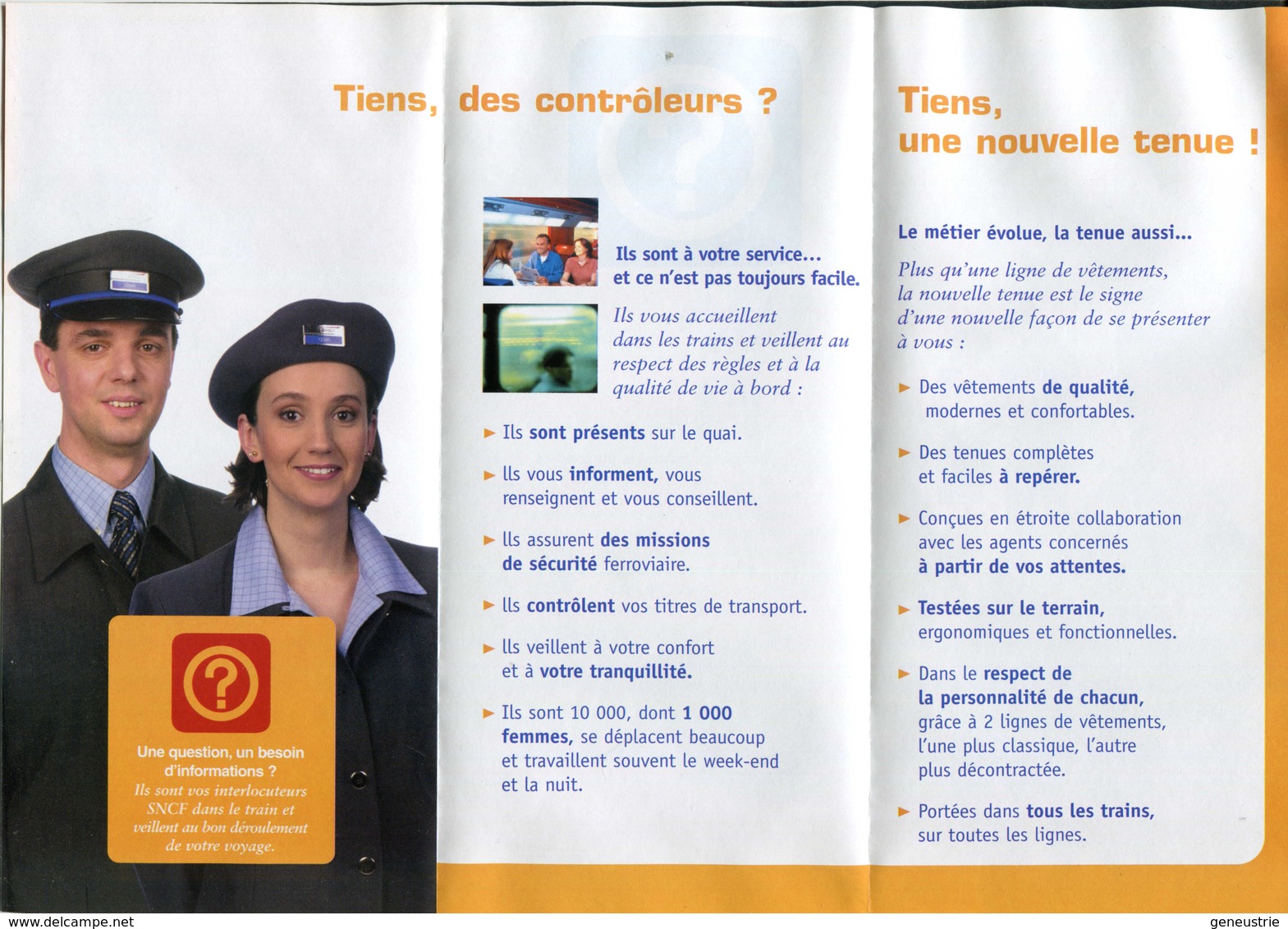 Documentation En 3 Volets 2001 "Nouvelle Tenue Des Contrôleurs SNCF" - Autres & Non Classés