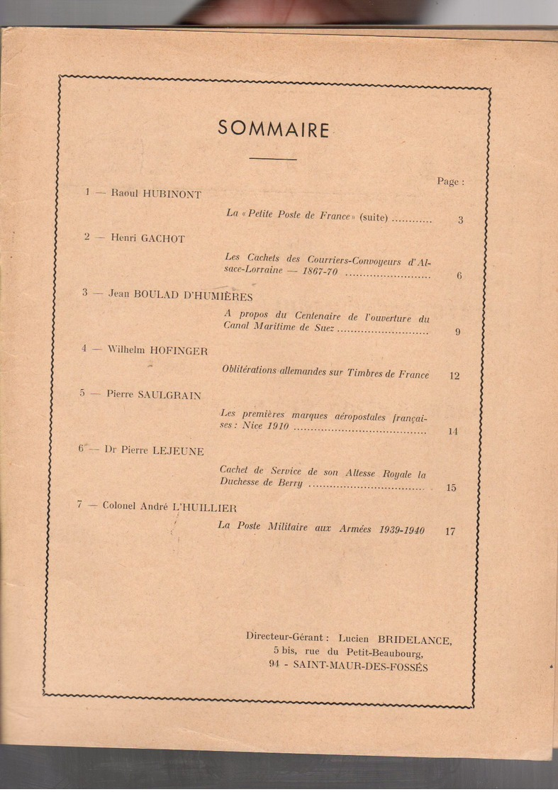 Feuilles Marcophiles 1969-1970 : 4 Numeros 175-176-177-178 - Autres & Non Classés