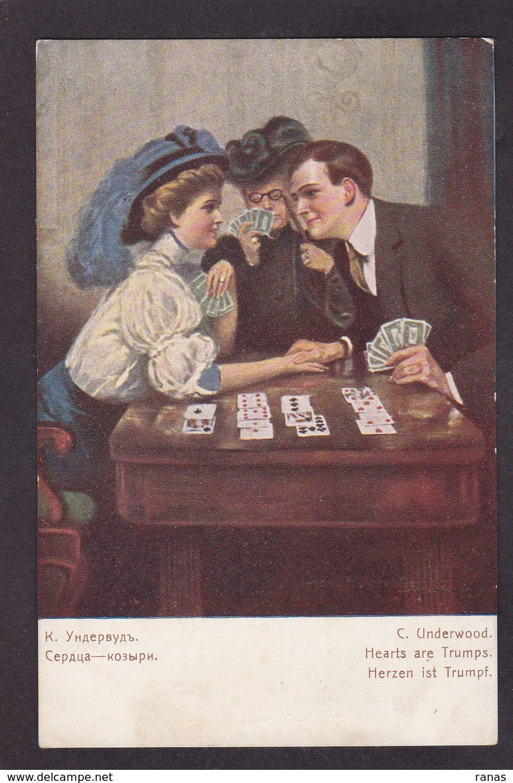 CPA Russie Illustrateur Jeu De Cartes Carte à Jouer Playing Cards Voir Scan Du Dos - Russia