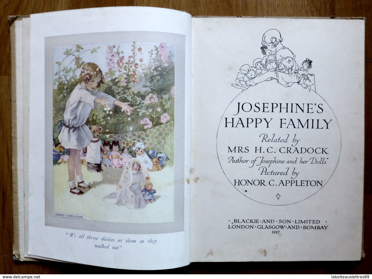 LIVRE ENFANT JOSEPHINE'S HAPPY FAMILY MRS H.C.CRADOCK/ ILLUS. H.C. APPLETON 1917 - Contes