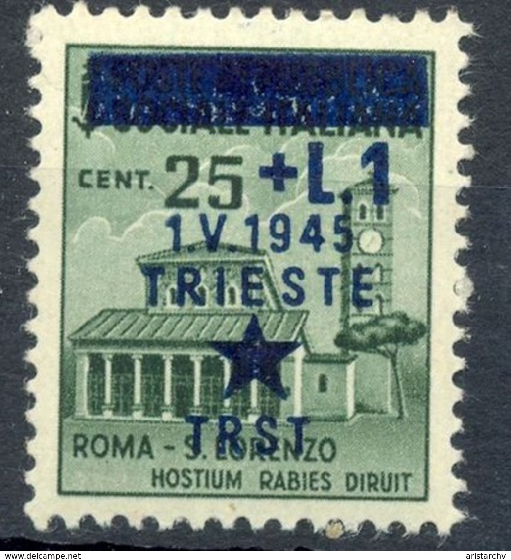 ITALY OVERPRINT TRIESTE 1945 7 STAMPS - Ocu. Yugoslava: Trieste