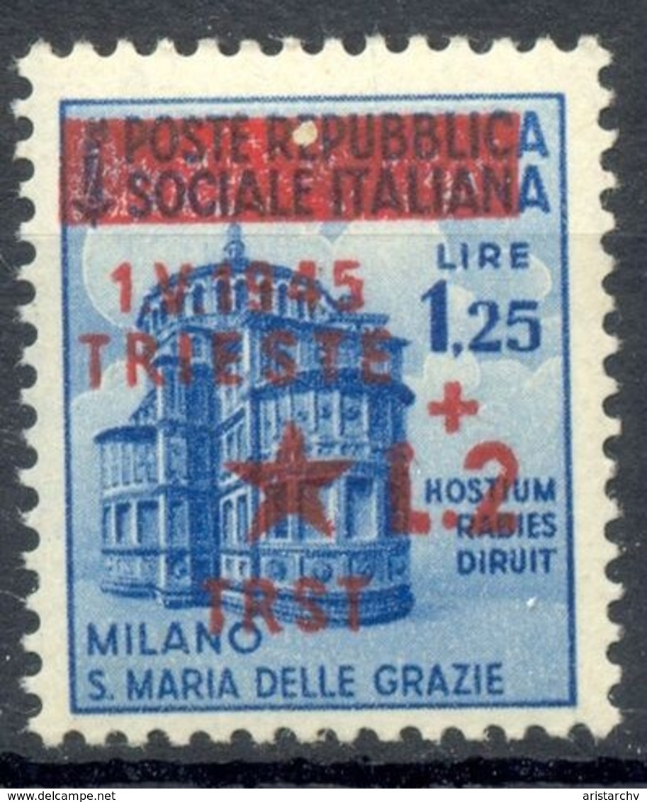 ITALY OVERPRINT TRIESTE 1945 7 STAMPS - Joegoslavische Bez.: Trieste