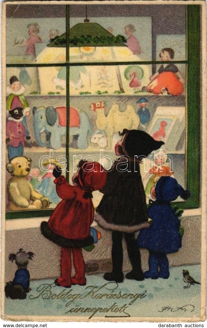 T2/T3 1927 Boldog Karácsonyi Ünnepeket / Christmas Greeting Card, Children And Toys. Meissner & Buch Serie 2909. Artist  - Ohne Zuordnung