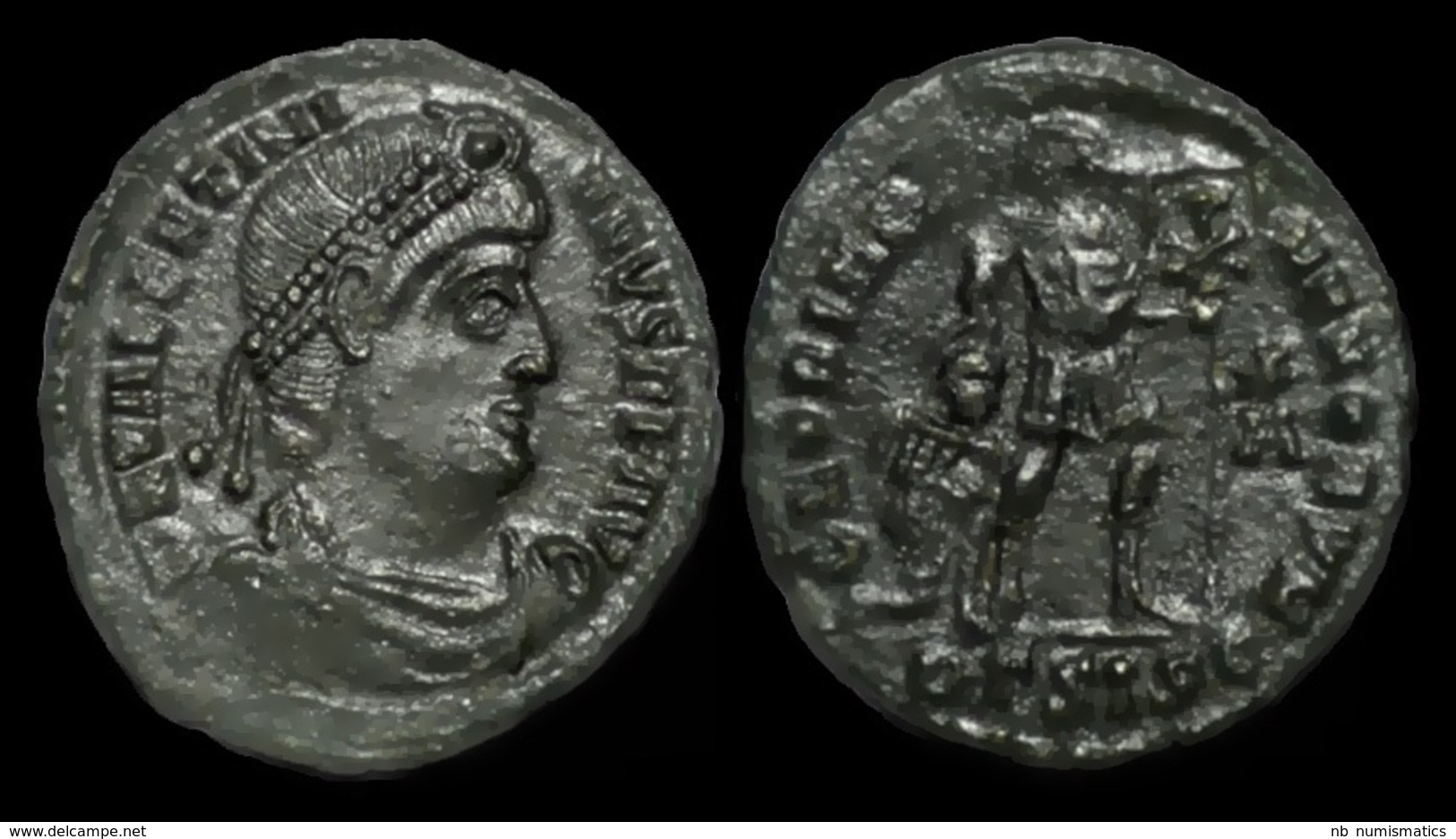 Valentinian AE Centenionalis Emperor Dragging Captive - Der Spätrömanischen Reich (363 / 476)