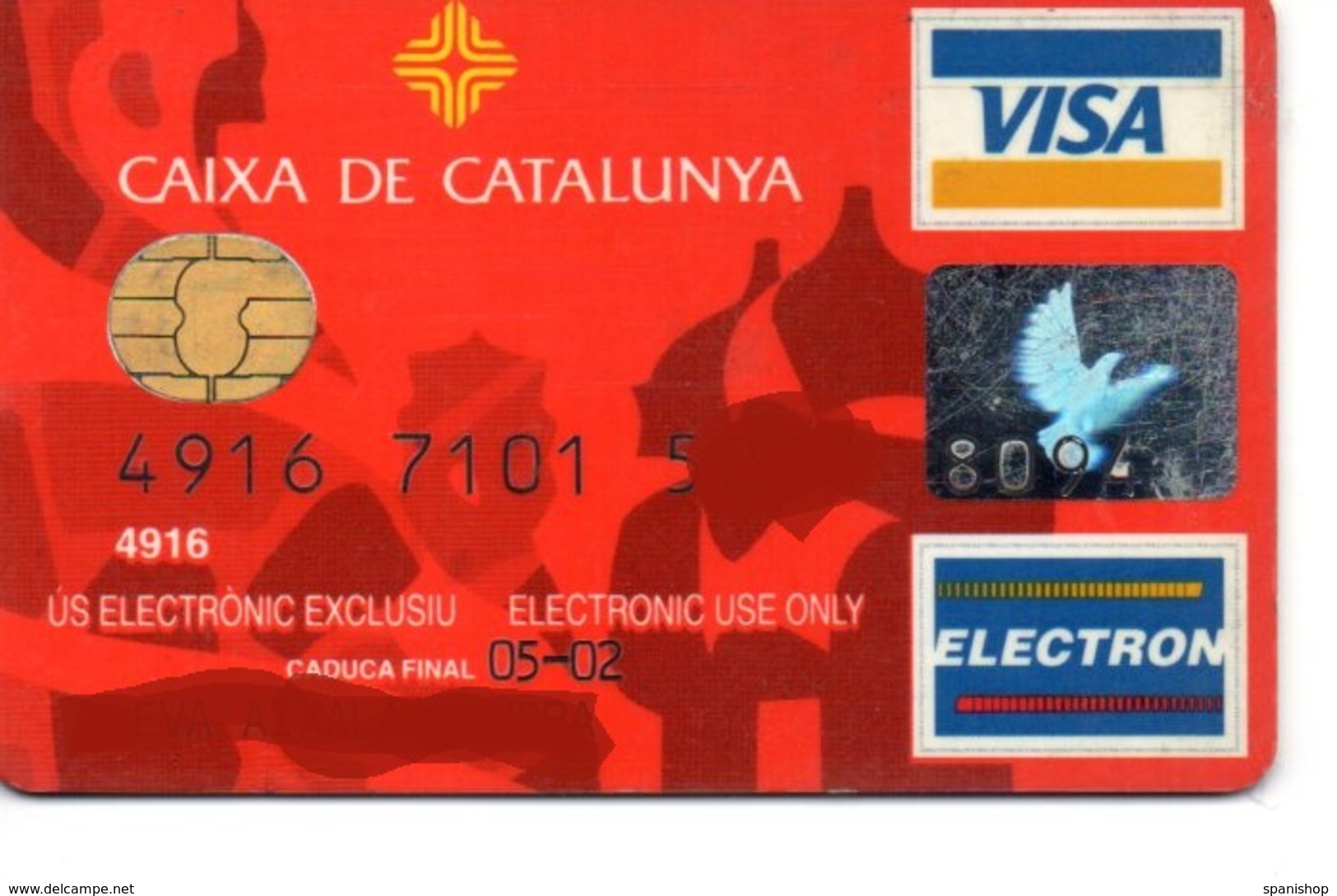 Bank Spain Credit Card CAIXA DE CATALUNYA Visa - Electron - Master Card - Tarjeta De Credito - Credit Cards (Exp. Date Min. 10 Years)