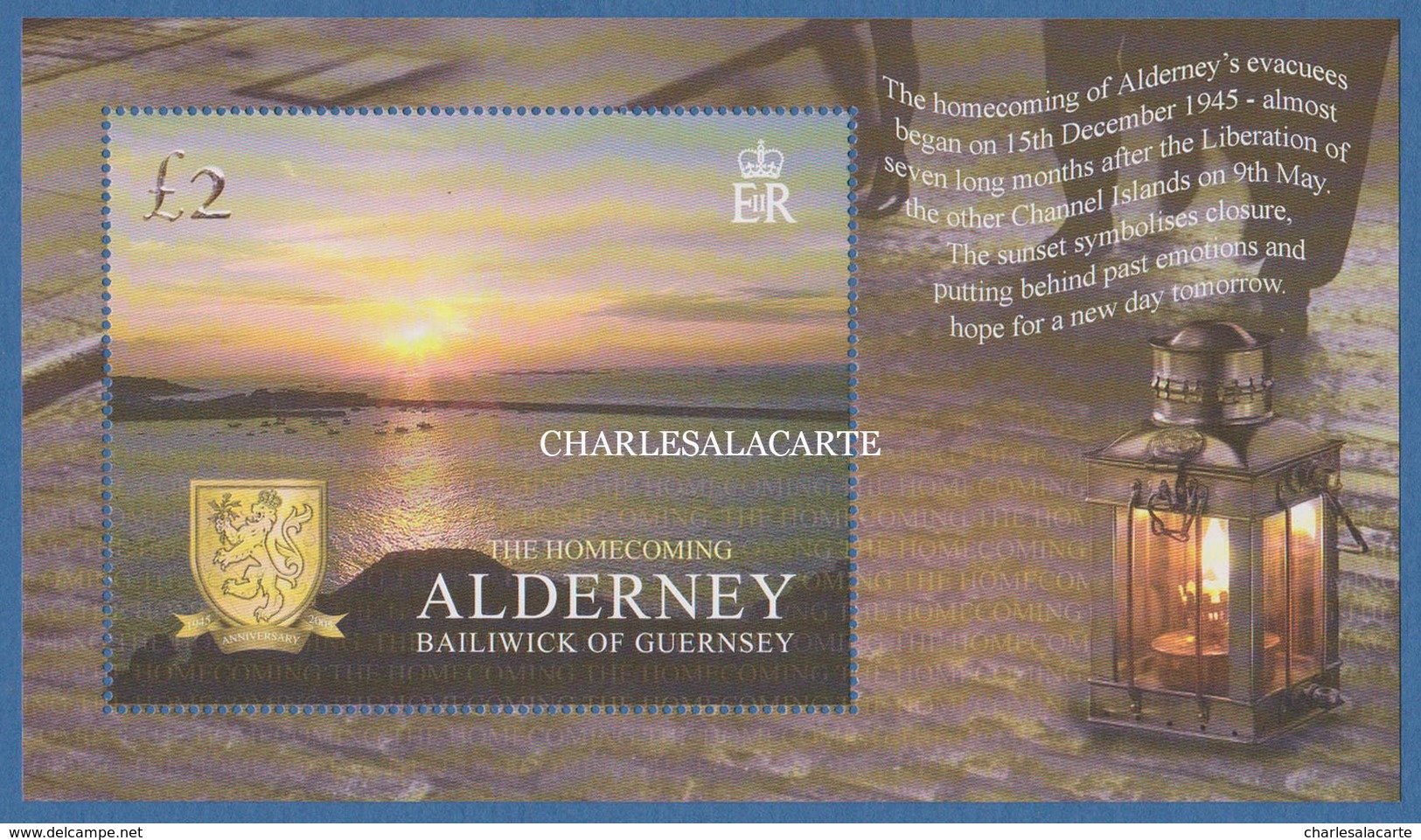 ALDERNEY AURIGNY 2005  WORLD WAR II ANNIVERSARY THE HOMECOMING  M.S. S.G. MS 266  U.M.  N.S.C. - Alderney