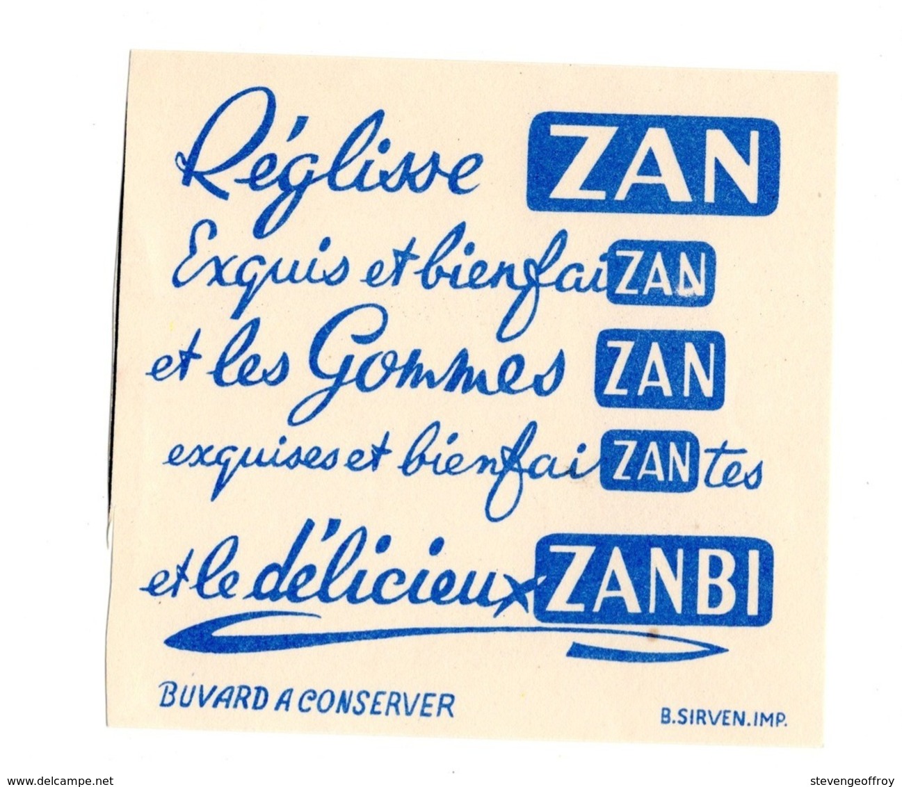 Buvard Reglisse Zan Gommes Zanbi Bonbon Sucreries - Sucreries & Gâteaux