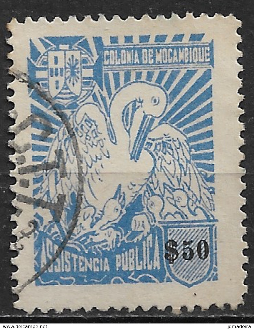 Mocambique – 1943 Pelican $50 Used Stamp - Mozambique