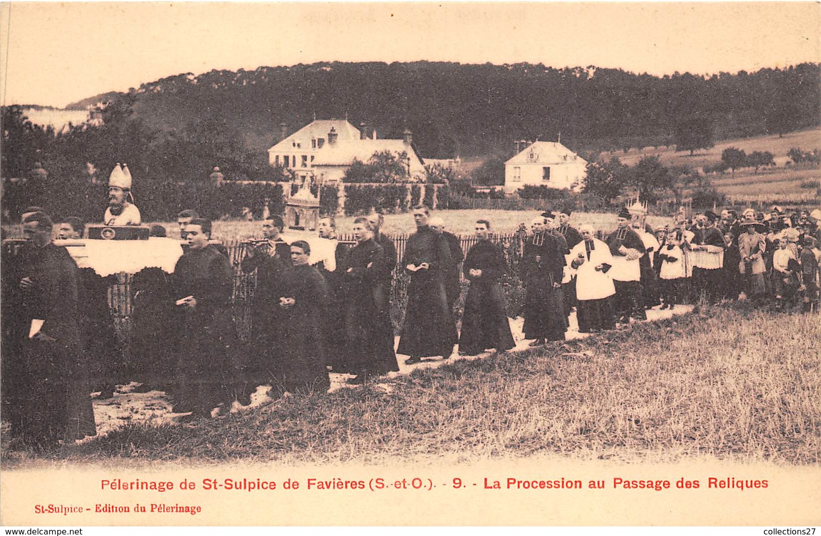 91-SAINT-SULPICE-DE-FAVIERES- LA PROCESSION AU PASSAGE DES RELIQUES - Saint Sulpice De Favieres