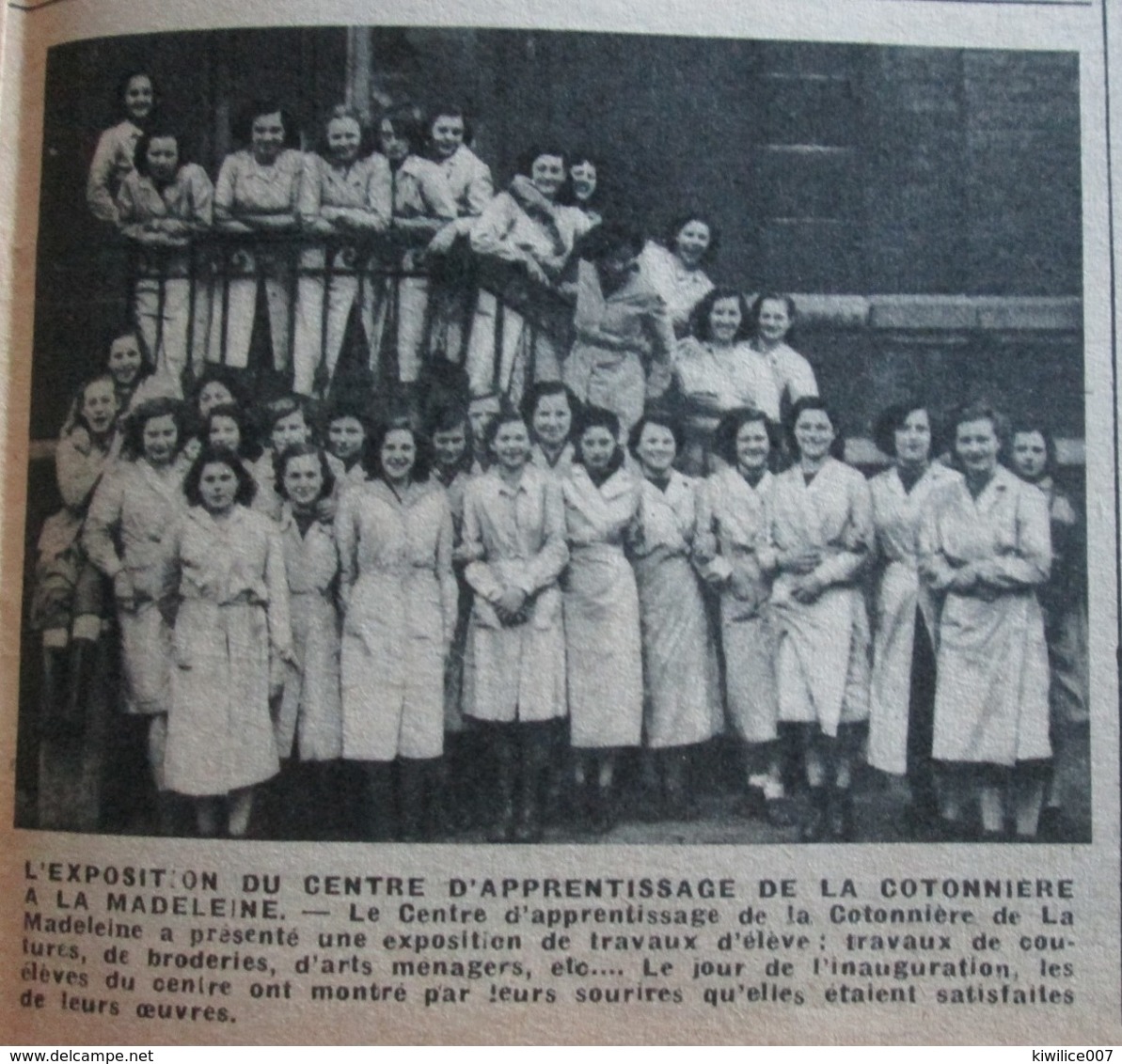 1952 LA MADELEINE EXPOSITION  DE LA COTONNERIE ECOLE  CENTRE D APPRENTISSAGE TISSAGE - La Madeleine