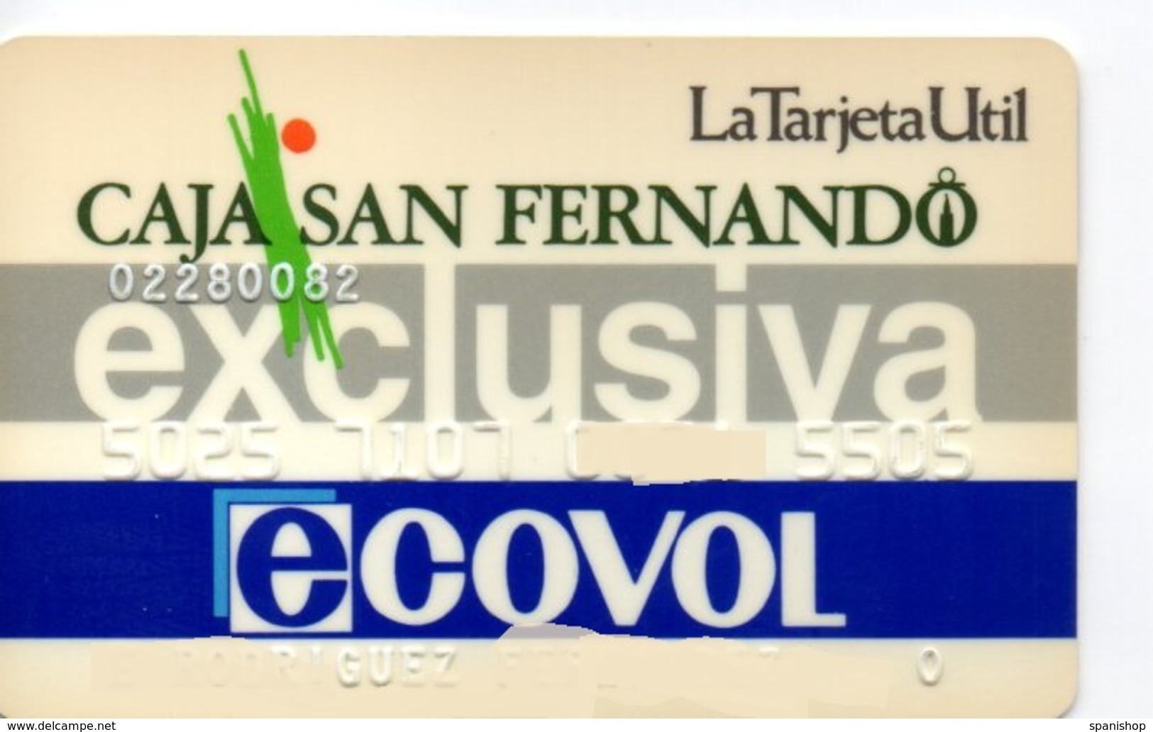 OLD ANCIENT Bank Spain Credit Card  CAJA SAN FERNANDO EXCLUSIVA ECOVOL Visa   Electron - Master Card  Tarjeta De Credito - Credit Cards (Exp. Date Min. 10 Years)