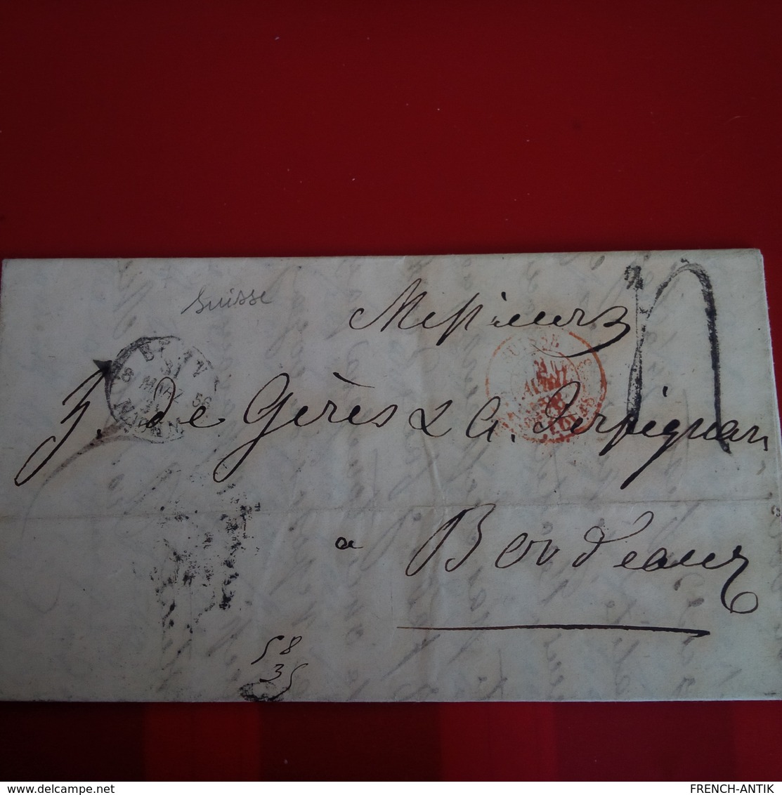 LETTRE SUISSE BERN POUR BORDEAUX 1854 - Lettres & Documents
