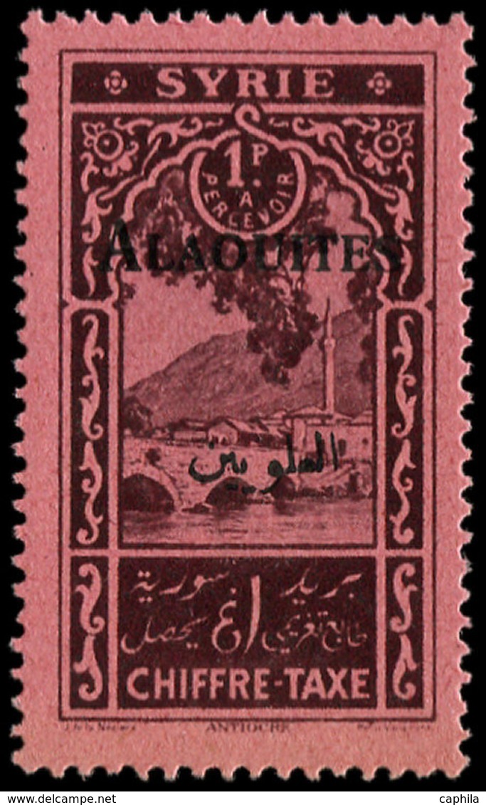 ** ALAOUITES - Taxe - 7a, Surcharge Noire: 1p. Lilas - Other & Unclassified