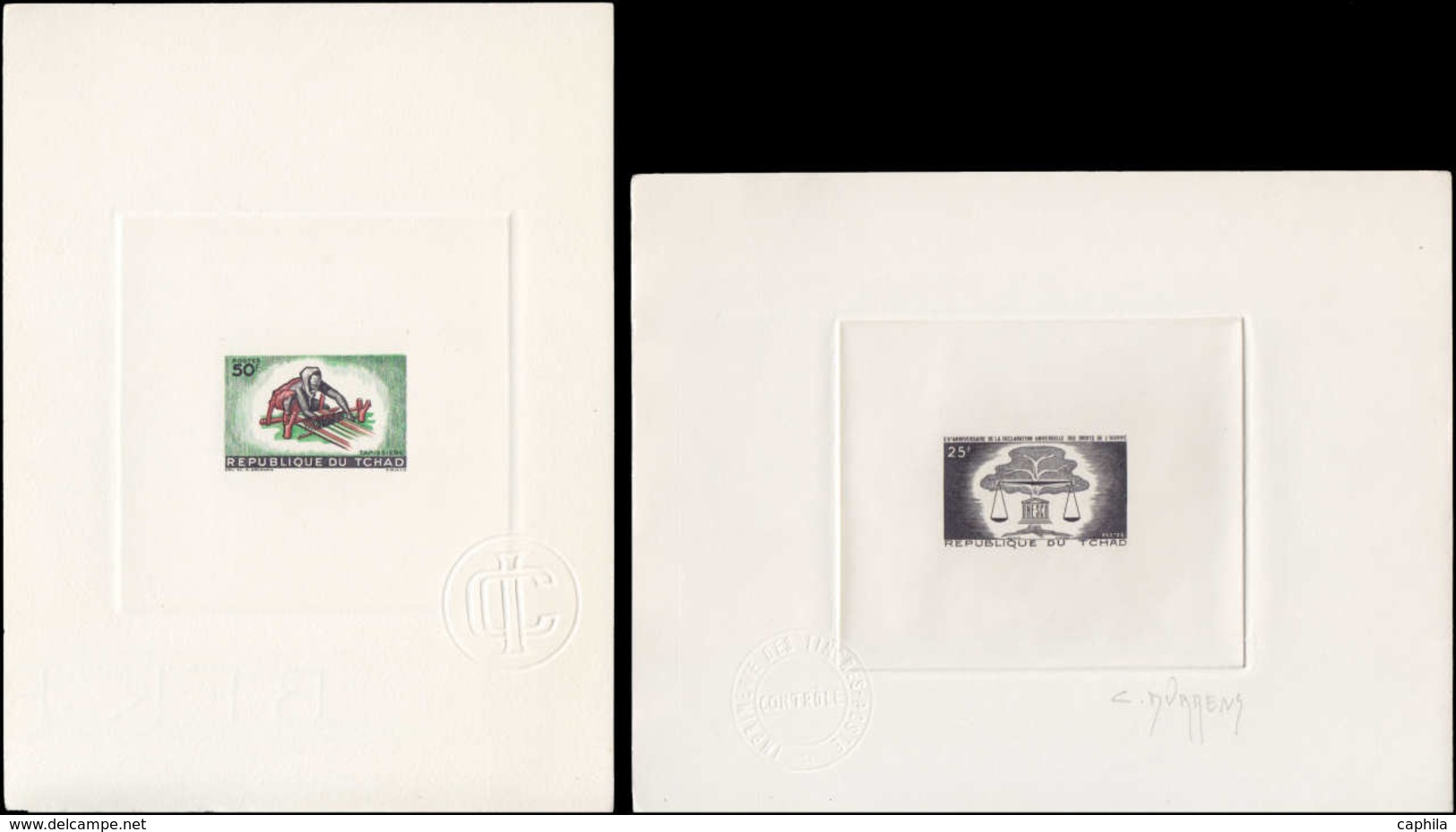 EPA TCHAD - Epreuves d'Artiste - Collection de 27 épreuves d'artiste signées, toutes différentes, période 1959/1970