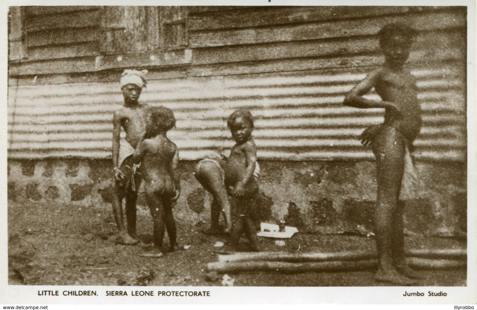 SIERRA LEONE -Little Children Potectorate - Superbly Animated Ethnic View - RPPC - Sierra Leone