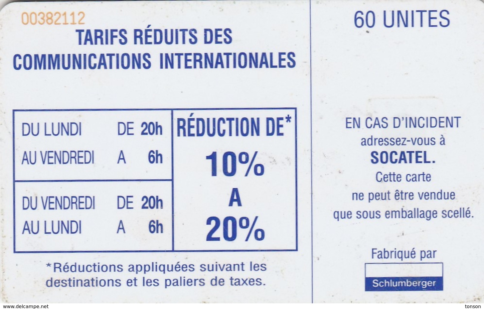 Central African Republic, CF-SOC-0017, Logo - Blue (Tarifs On Reverse), 2 Scans.   CN In Red, Top Left - Zentralafrik. Rep.