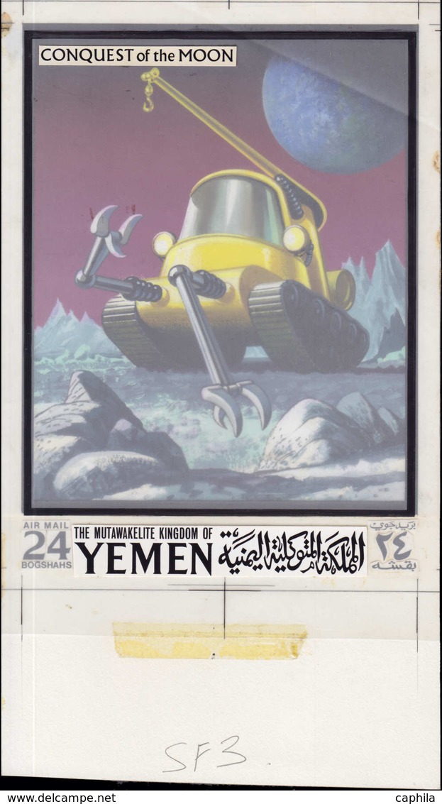 MAQ Astronautique - Epreuves D'Artiste - Yémen Royaume, Michel 741/750, Série Complète Des 10 Dessins Originaux (135x190 - Autres & Non Classés