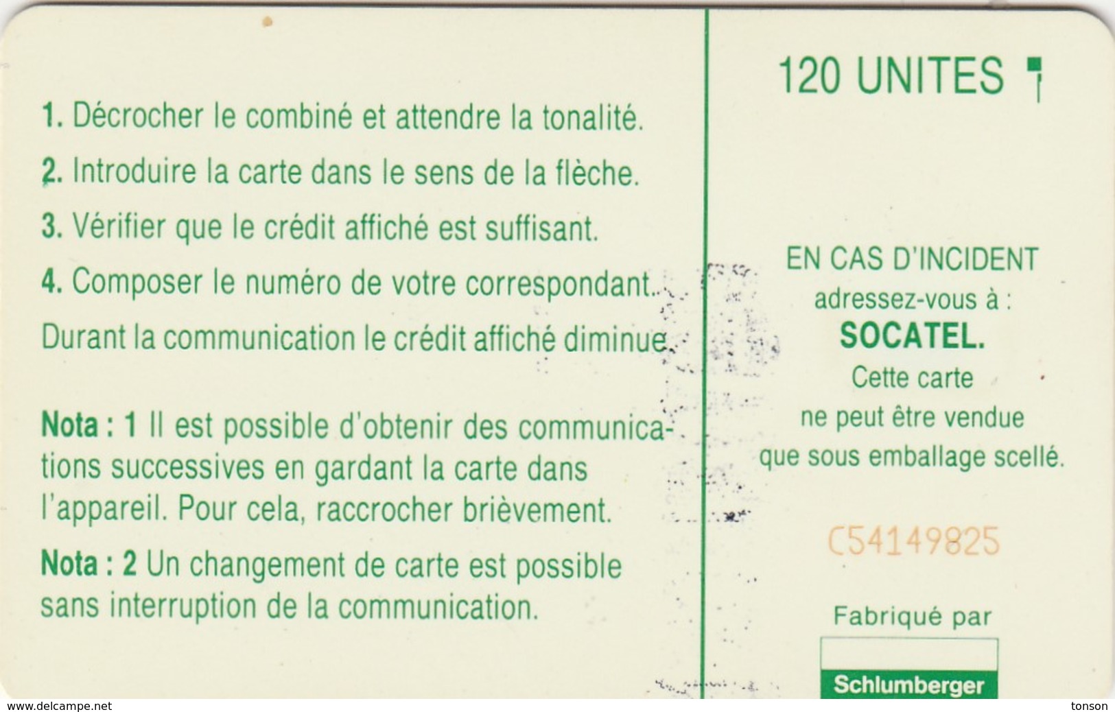 Central African Republic, CF-SOC-0015B, Logo - Green 2 Scans.   Moreno Logo At Top Right On Reverse - Centraal-Afrikaanse Republiek