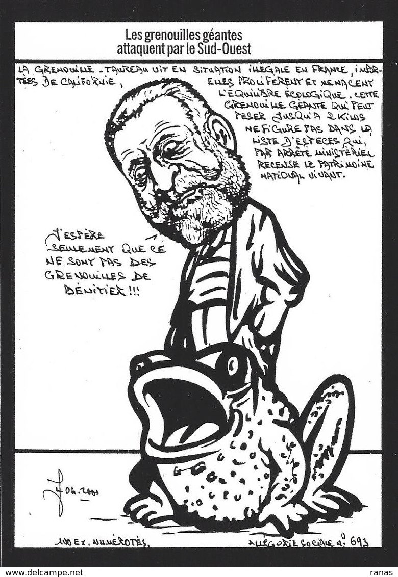CPM Jaurès Satirique Tirage Limité Numéroté Signé En 100 Exemplaires Grenouille Frog - Carmaux