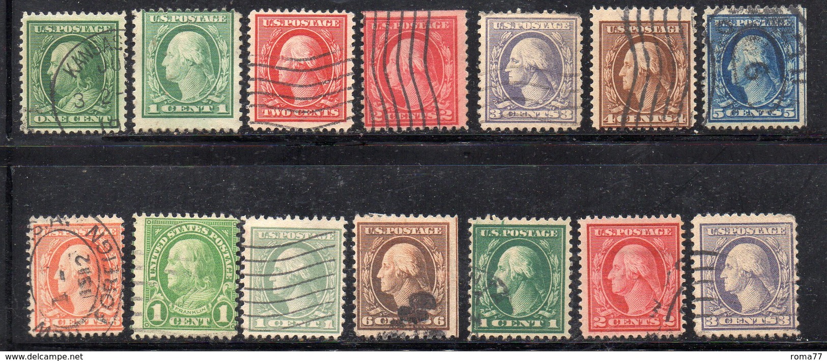 Q311 - STATI UNITI 1890 , FRANKLIN : Alcuni Valori Usati  (M2200) - Used Stamps