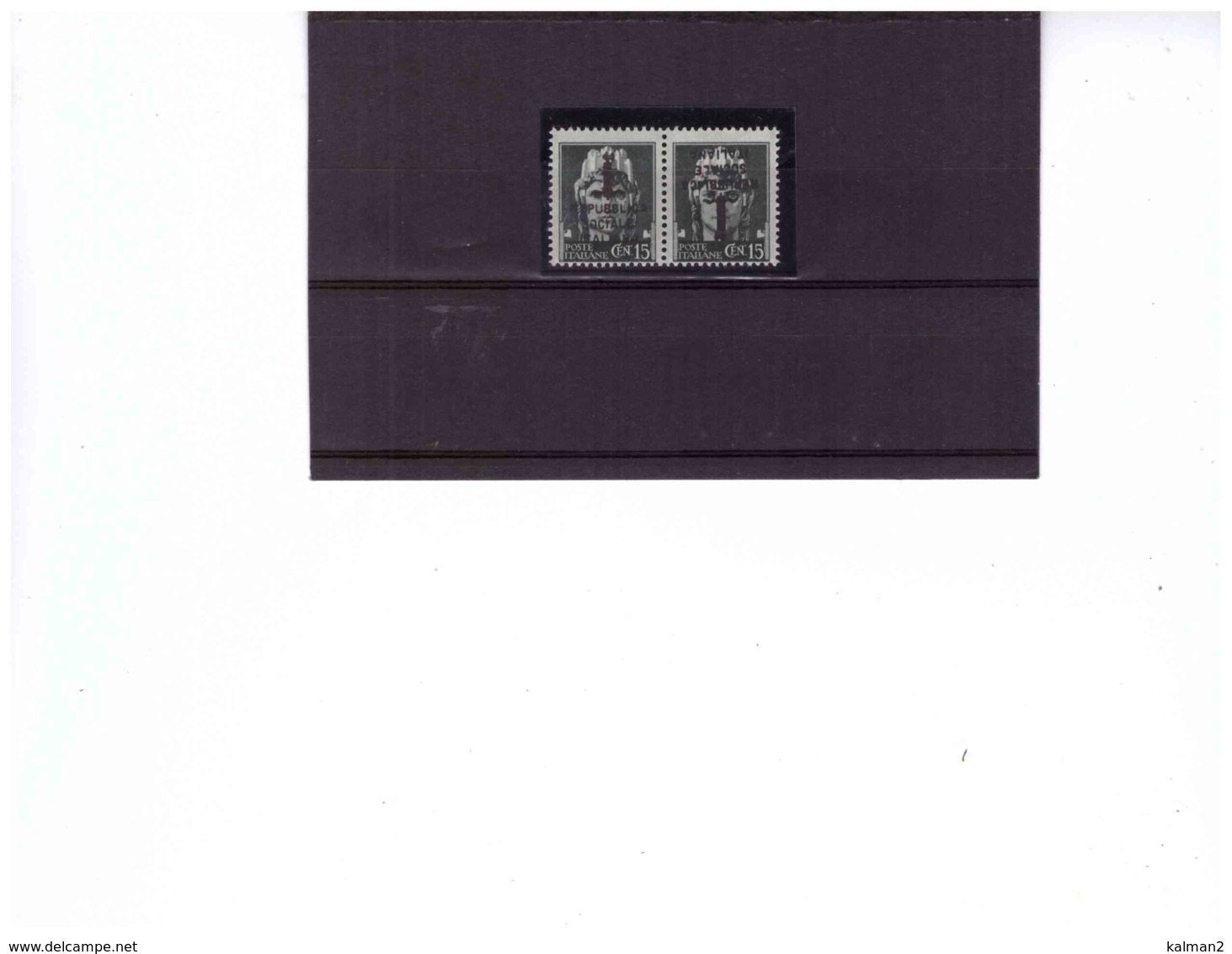 E13    - REPUBBLICA SOCIALE- SAGGI  -   COPPIA NUOVA** MNH  CAT. SASSONE NR. 26b (  SECONDO CON SOPRASTAMPA ROVESCIATA) - Other & Unclassified