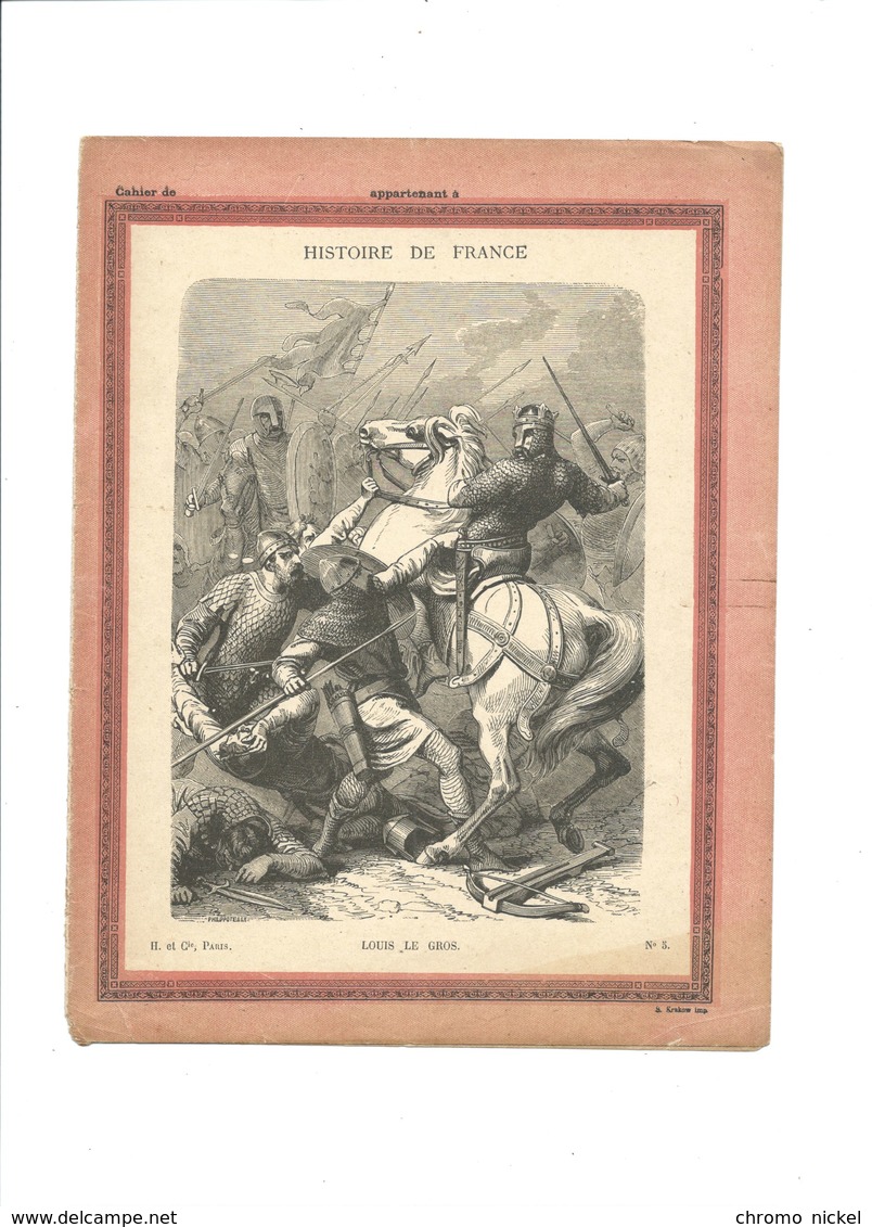 LOUIS LE GROS Couverture De Cahier Histoire De France Bien/TB 222 X 172  3 Scans - Coberturas De Libros