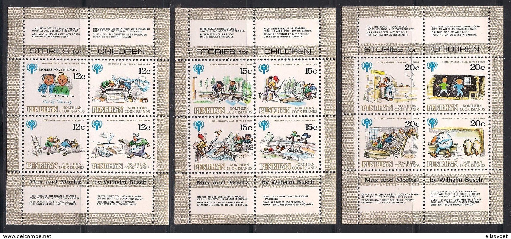 Penrhyn 1979 Yvertn° 109-120 *** MNH Stories For Children - Penrhyn