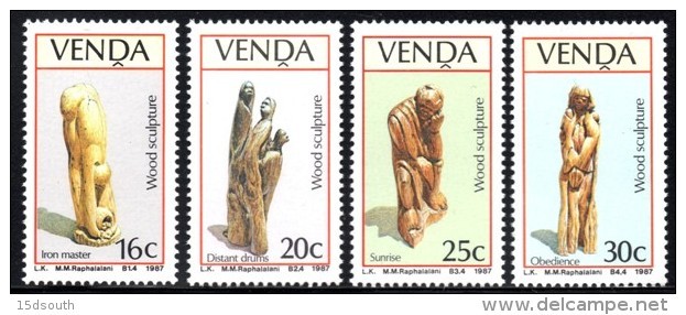 Venda - 1987 Wood Sculptures Set (**) # SG 155-158 , Mi 155-158 - Venda