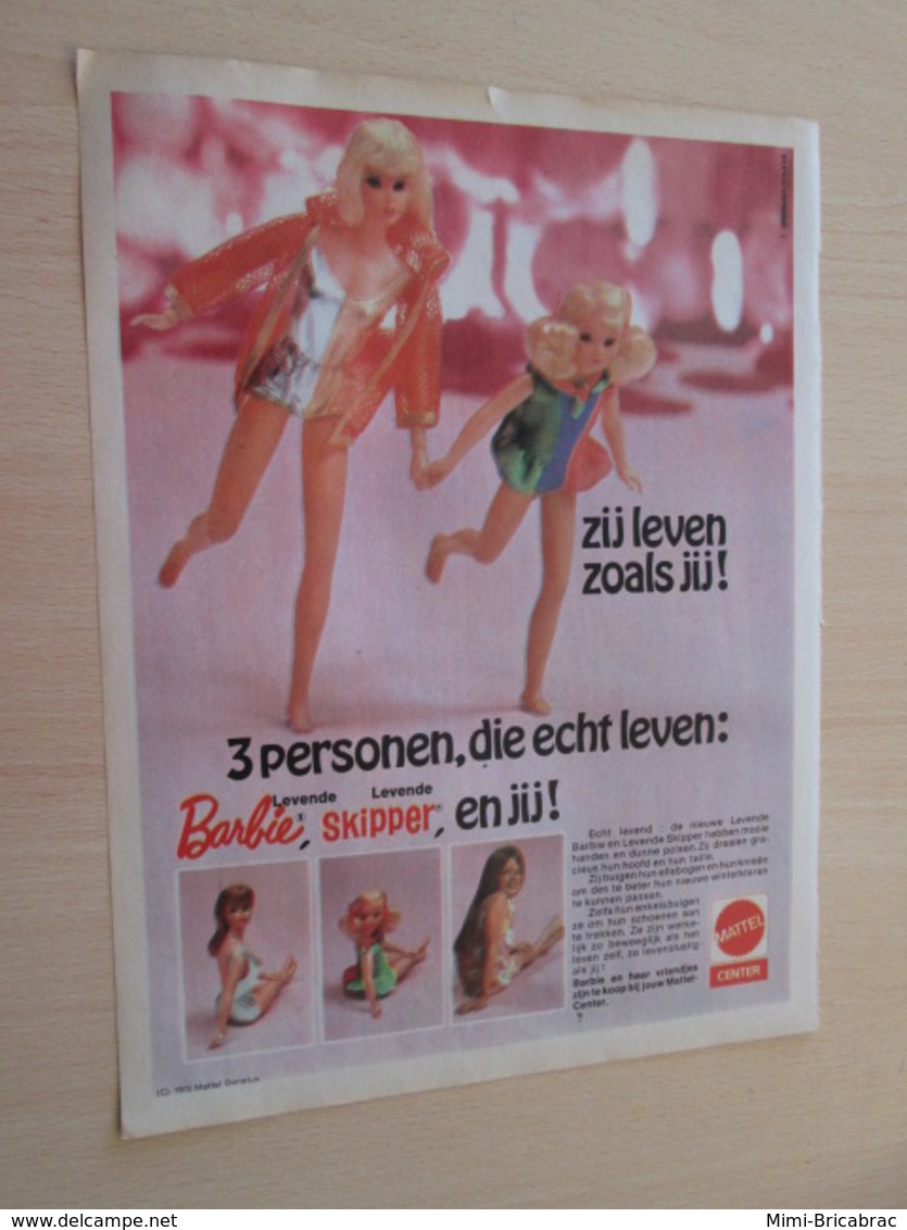 SPITIN20 :  BARBIE  Pour  Collectionneurs ... PUBLICITE EN HOLLANDAIS Page De Revue SPIROU Des Années 60/70 - Barbie
