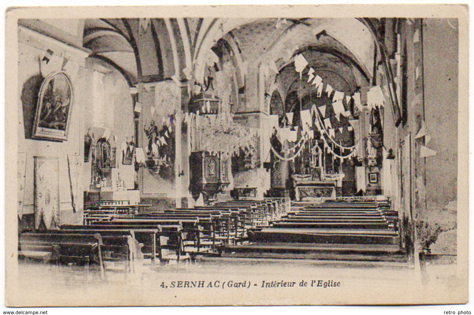 Cpa Gard - Sernhac - Intérieur De L'église - Otros & Sin Clasificación