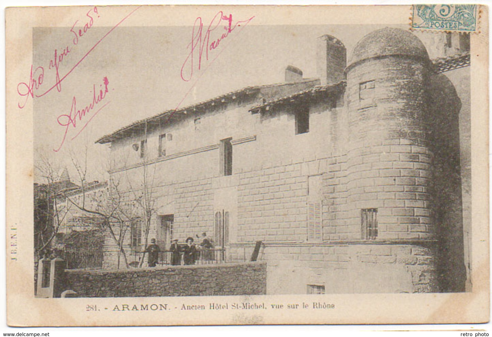 Cpa Gard - Aramon - Ancien Hôtel St-Michel, Vue Sur Le Rhône - Aramon