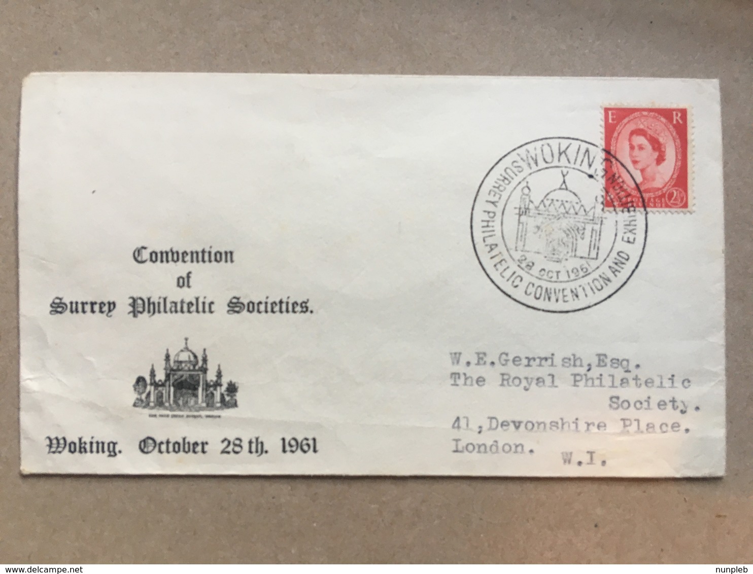 GB 1961 Commemorative Cover - Convention Of Surrey Philatelic Societies Woking - Lettres & Documents