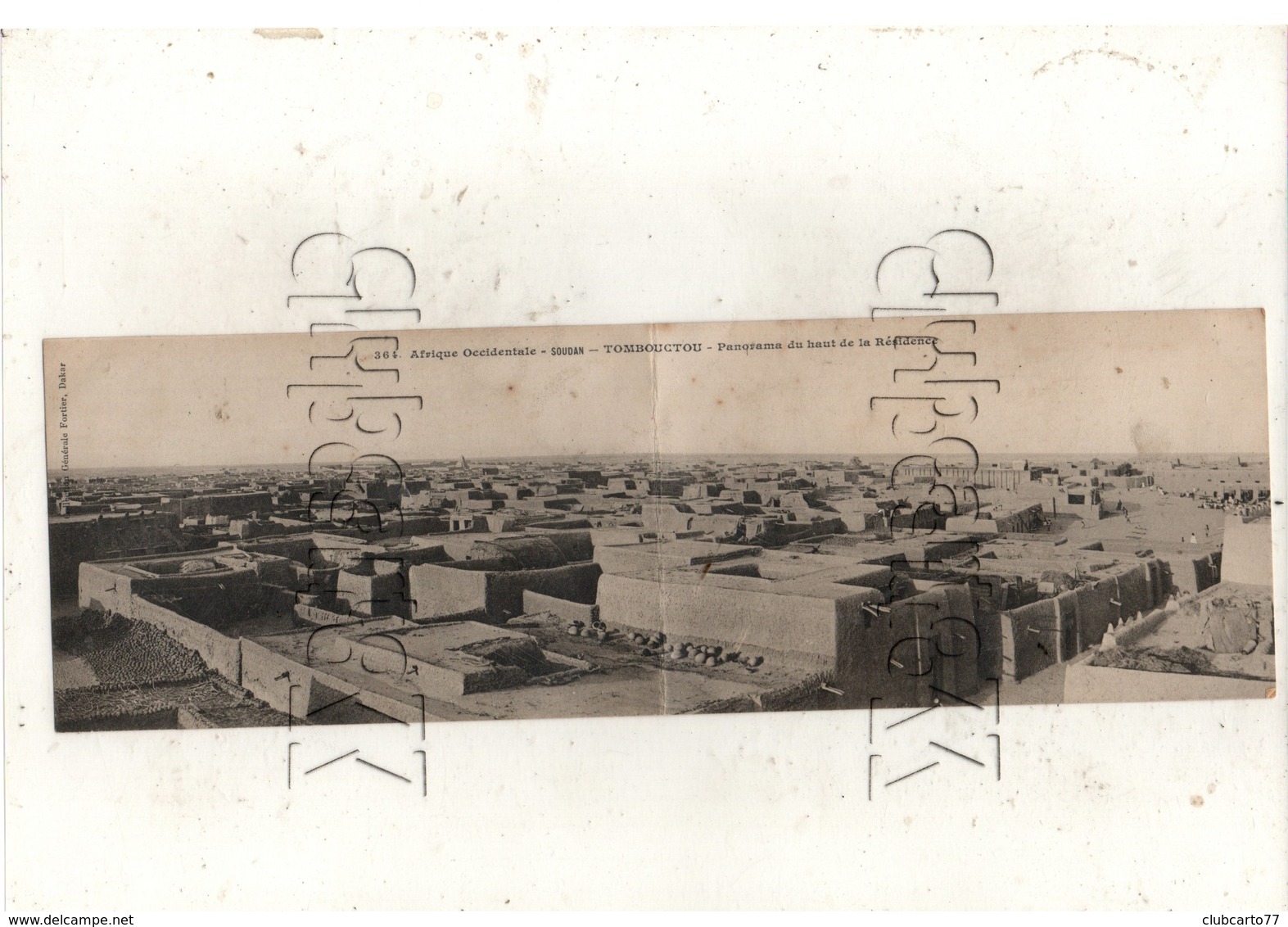 Tombouctou (Mali) : Panorama Pris Du Haut De La Résidence En 1910 (CP Double) PF. - Mali