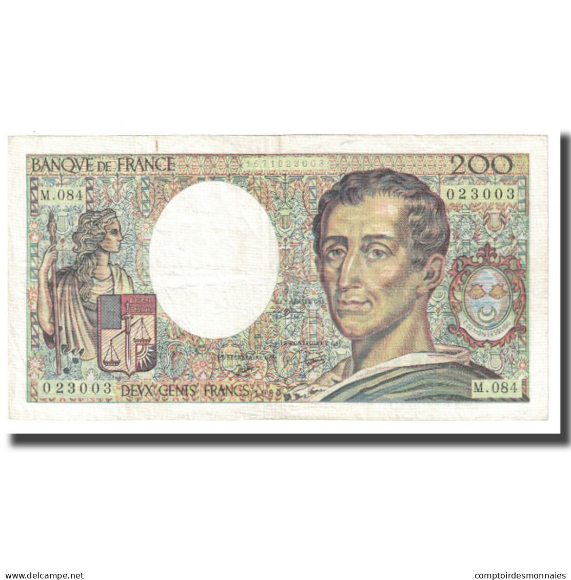 France, 200 Francs, Montesquieu, 1990, BRUNEEL BONNARDIN CHARRIAU, TTB - 200 F 1981-1994 ''Montesquieu''