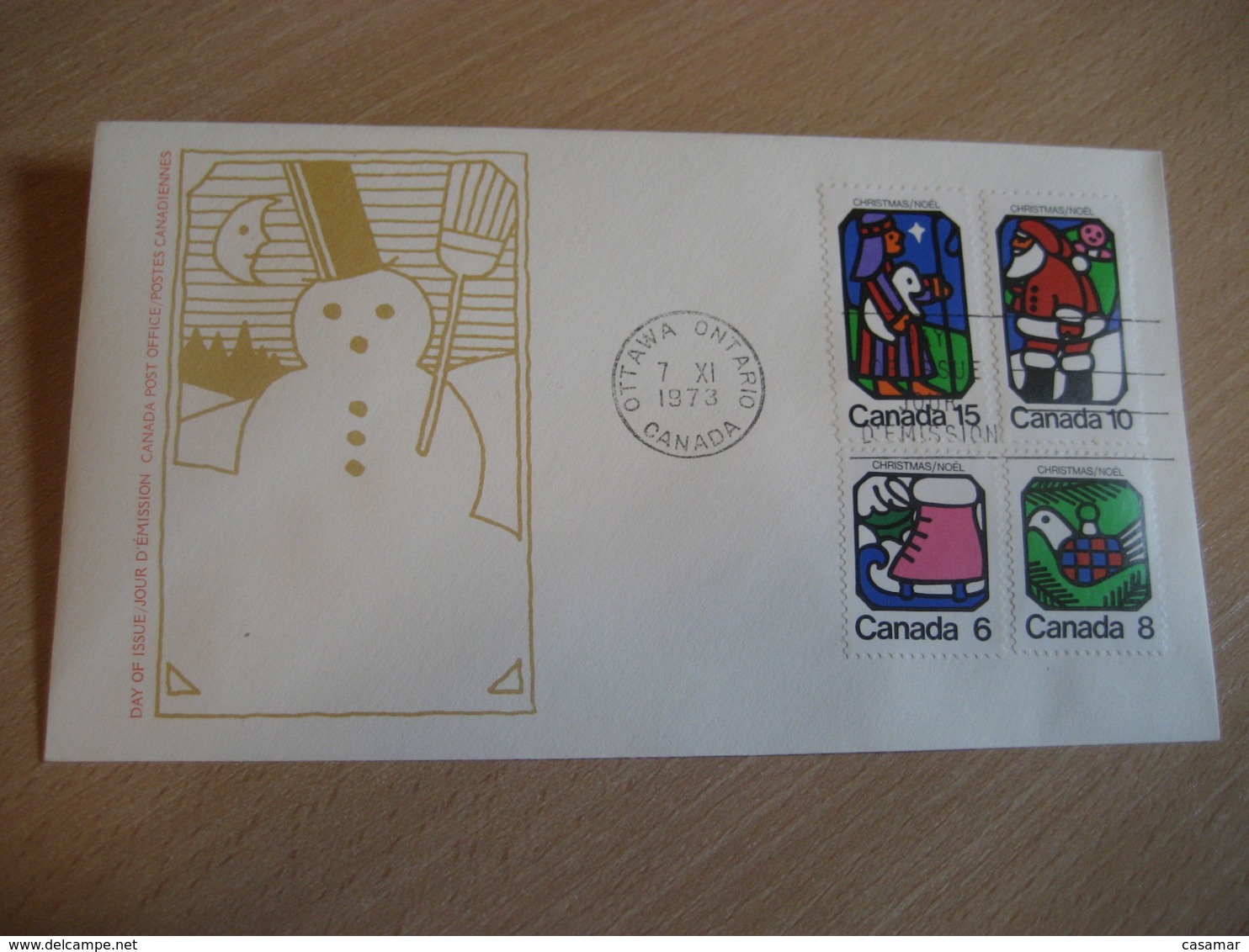 OTTAWA 1973 Yvert 515/8 Christmas Noel Ice Skating FDC Cancel Cover CANADA - 1971-1980