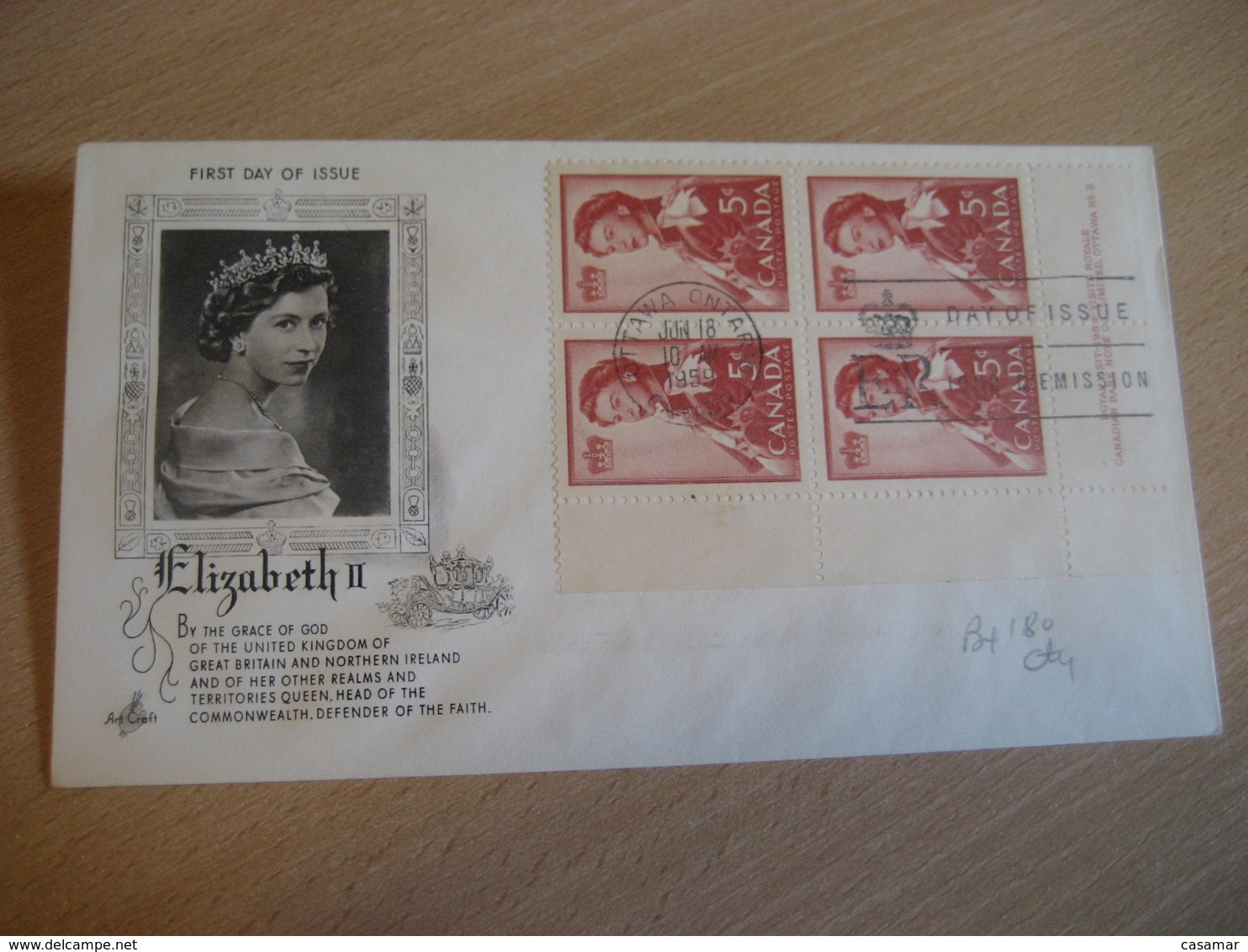 OTTAWA 1959 Yvert 313 Royal Visit Royal Family Royalty QEII Prince Philip Elizabeth Block Of 4 FDC Cancel Cover CANADA - 1952-1960