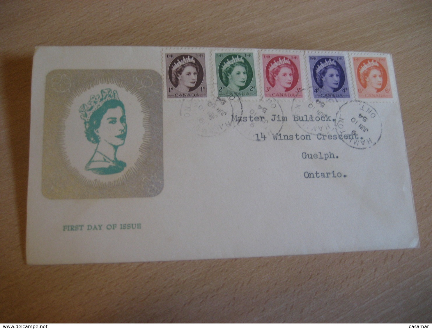 HAMILTON 1954 QEII Royal Family Royalty FDC Cancel Cover CANADA - 1952-1960