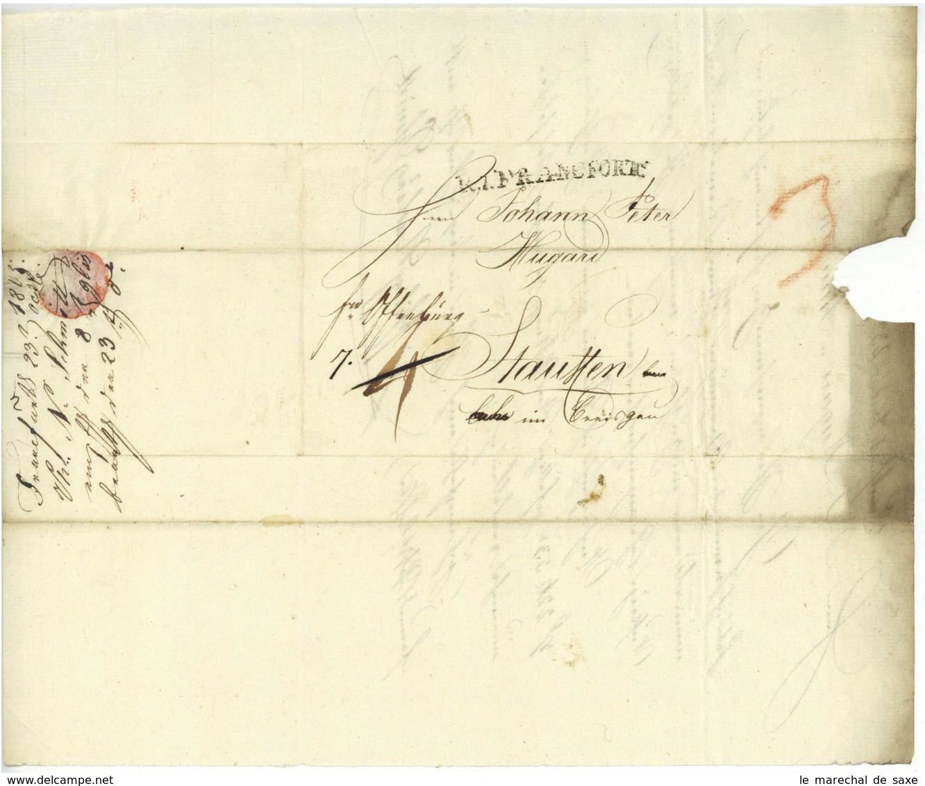 Philipp Nicolas SCHMIDT (1750-1823) Frankfurt Am Main Handelsmann Bankier Abgeordneter 1805 Staufen Hugard - Documentos Históricos