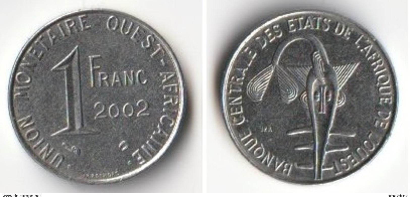 Pièce 1 Franc CFA 2002 Afrique De L'Ouest Origine Cote D'Ivoire - Ivoorkust