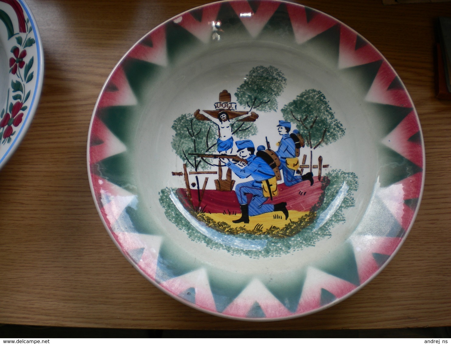 Old WW1 Porcelain Plate Hungarian 23 Cm Diameter - 1914-18