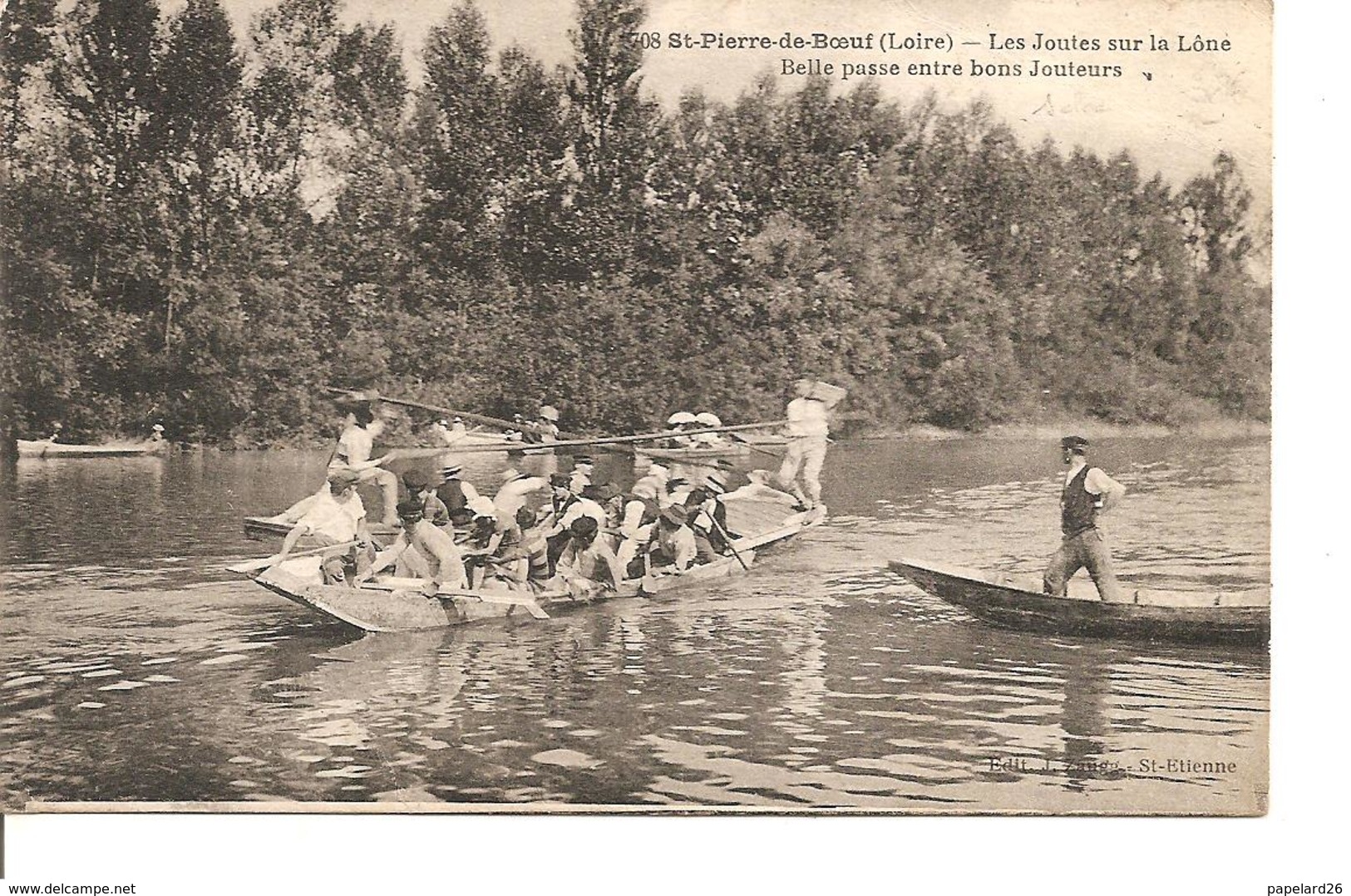 LOIRE SAINT PIERRE DE BOEUF LES JOUTES SUR LA LONE ANIMEE ECRITE - Autres & Non Classés